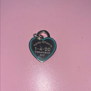 Tiffany & Co. Teal and Silver Heart Charm